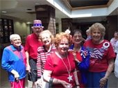 Seniors in patriotic attire