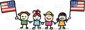 Children with American Flags graphic