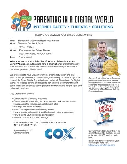Parenting In a Digital World flyer