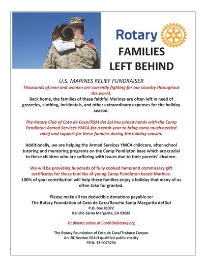 Rotary Club Families Left Behind flyer