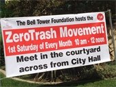 ZeroTrash Banner outside City Hall