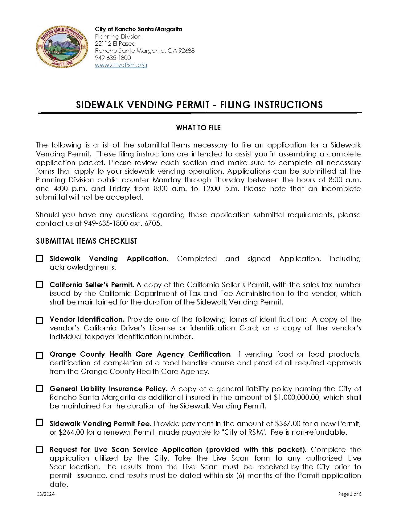 Sidewalk Vending Application Image