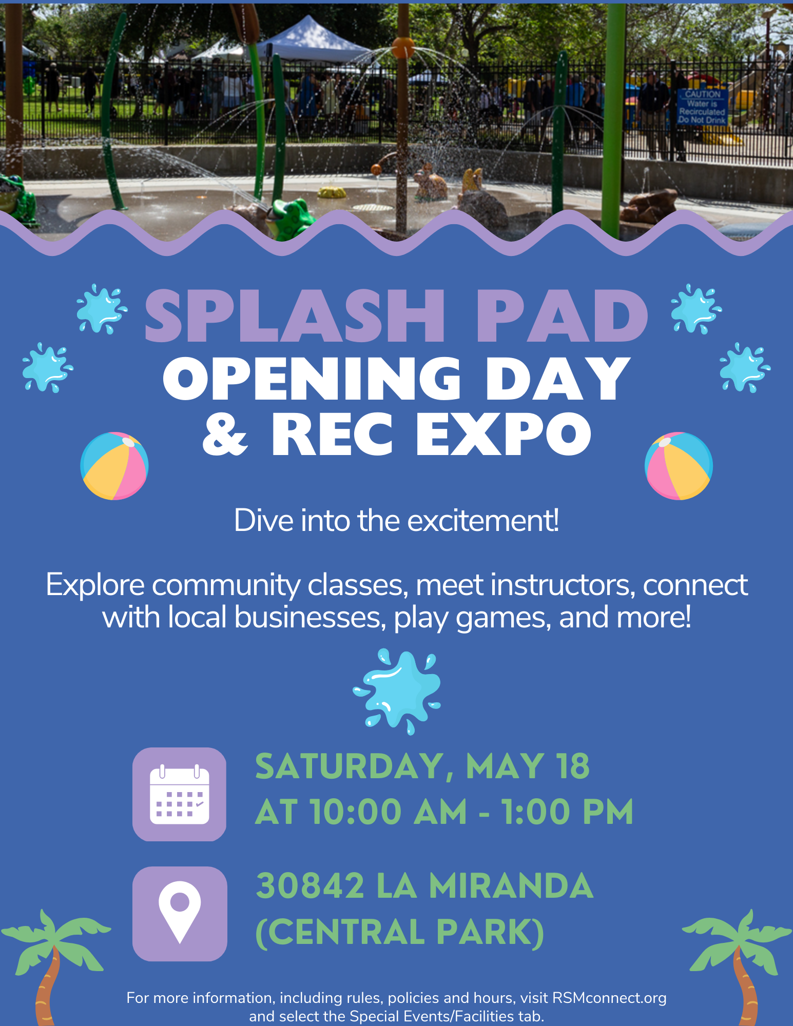 2024 Splash Pad Opening Day and Rec Expo Event