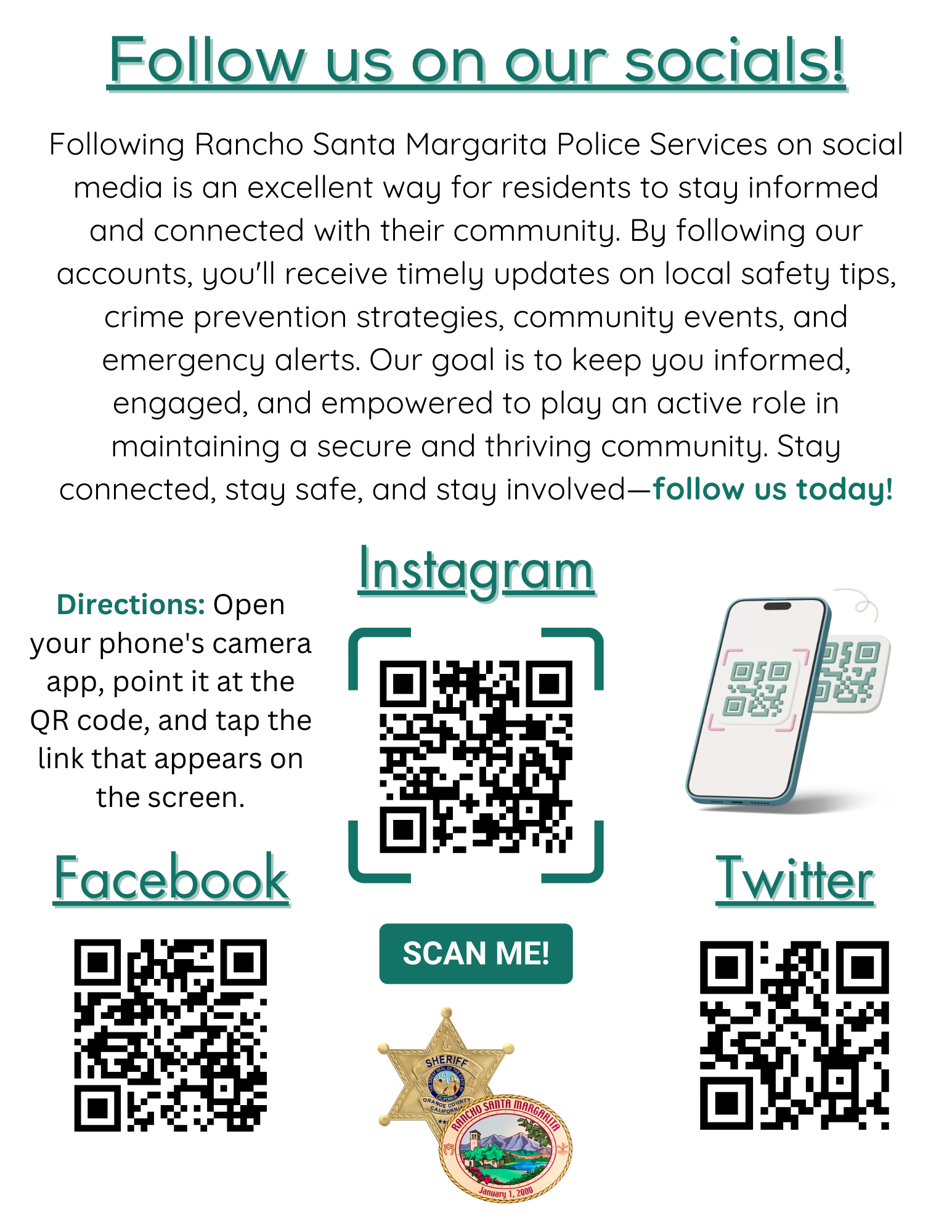 QR Codes for RSM Police Services Social Media