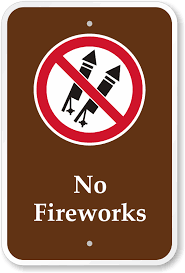 Fireworks prohibited graphic