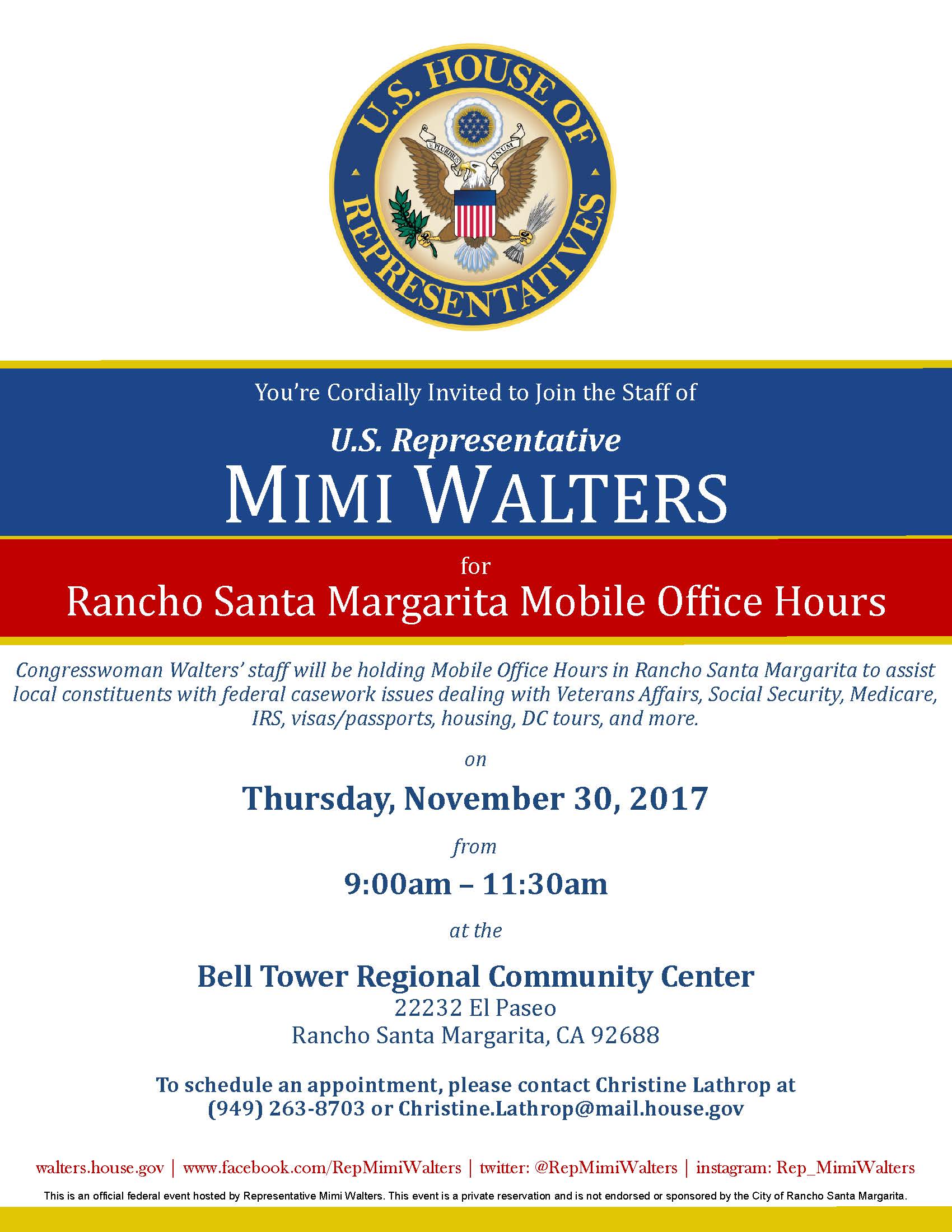 Rancho Santa Margarita Mobile Office Hours 11-30-17