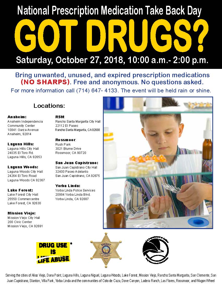 National Prescription Drug Take Back Day_Oct2018