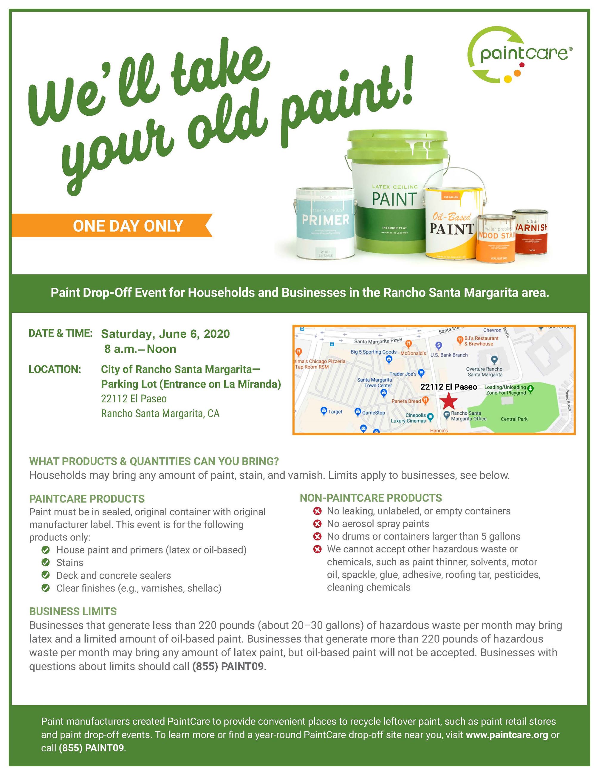 Paint Disposal flyer 006062020