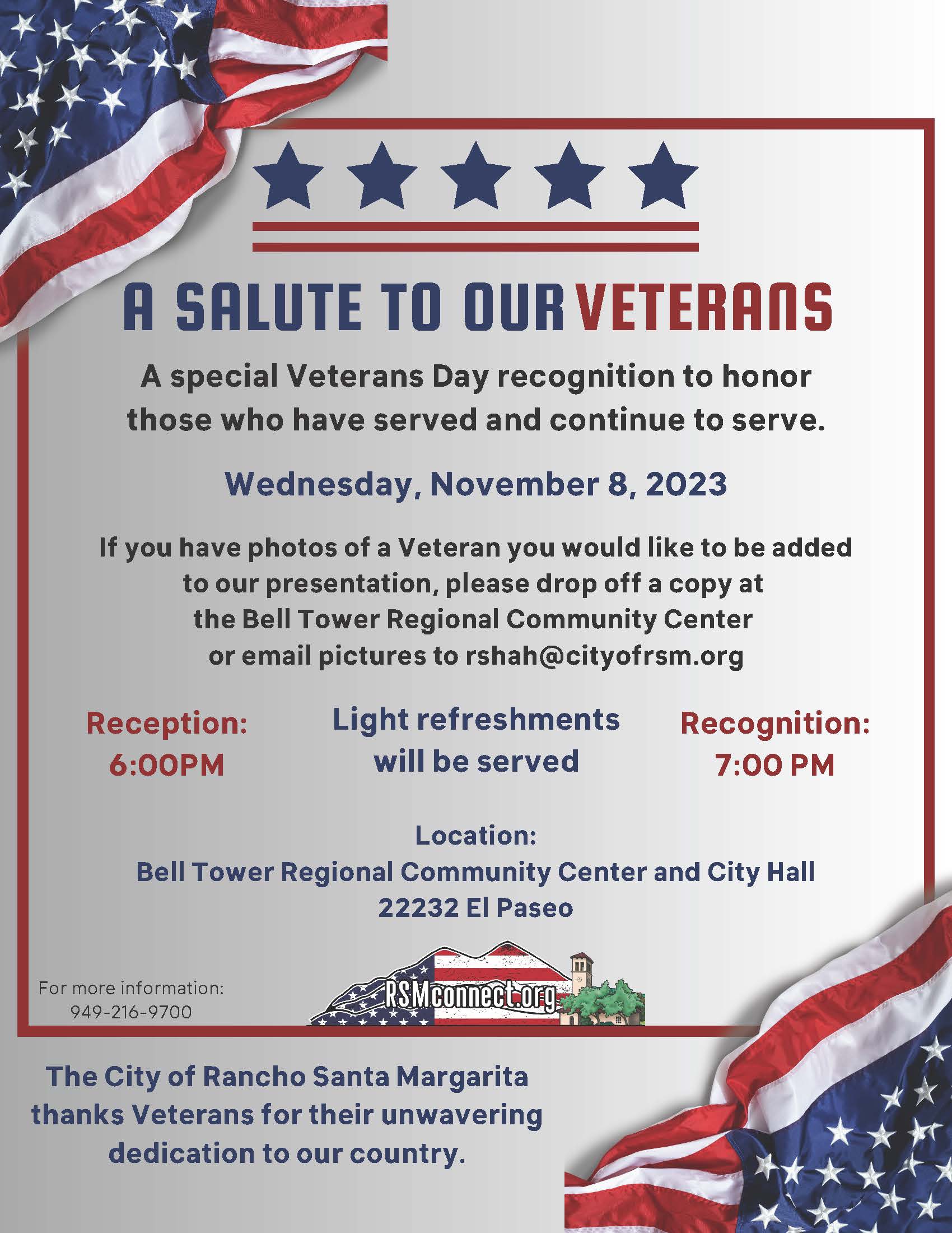 2023 Veterans Day Recognition Flyer