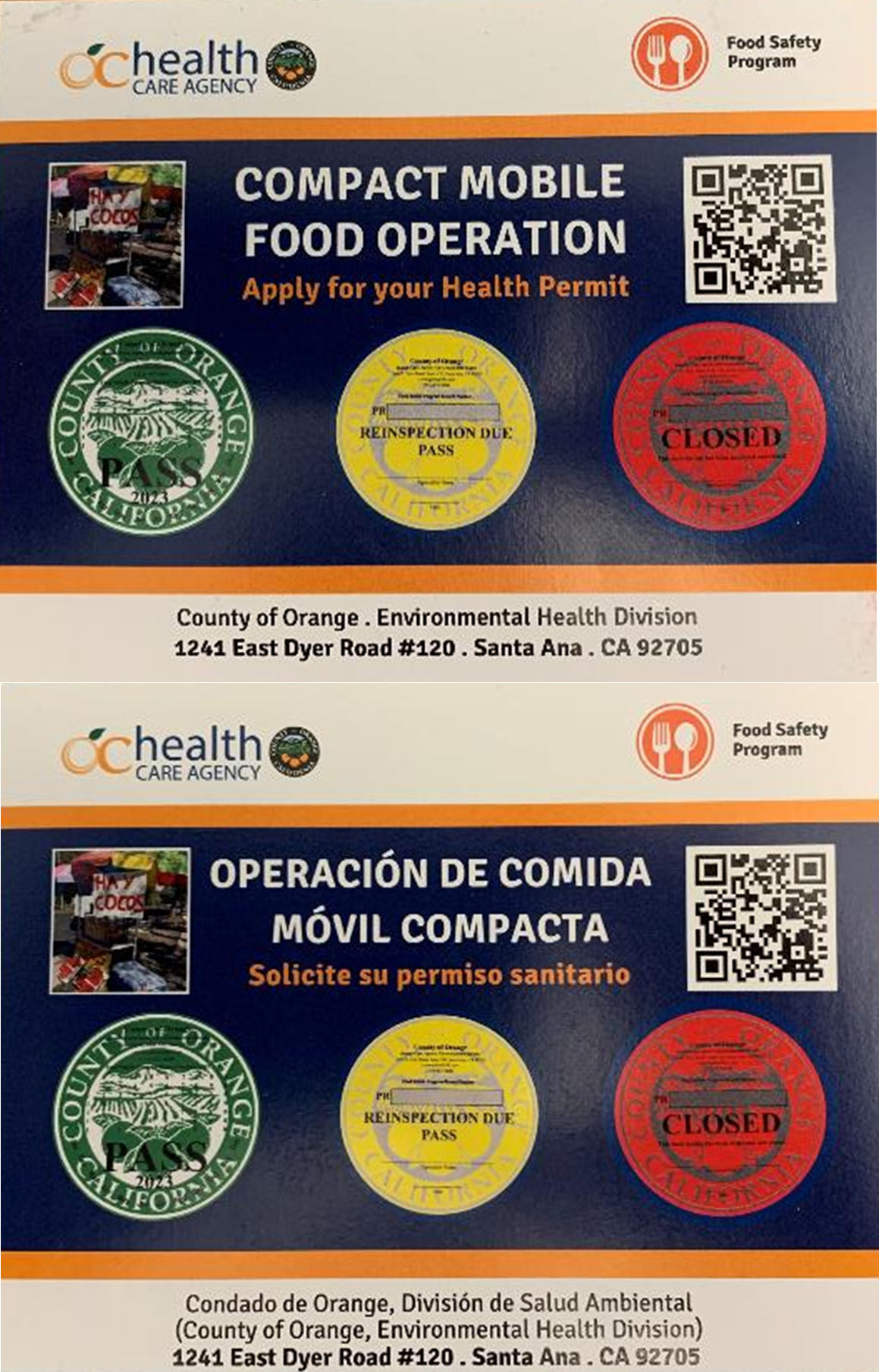 Health permit postcard