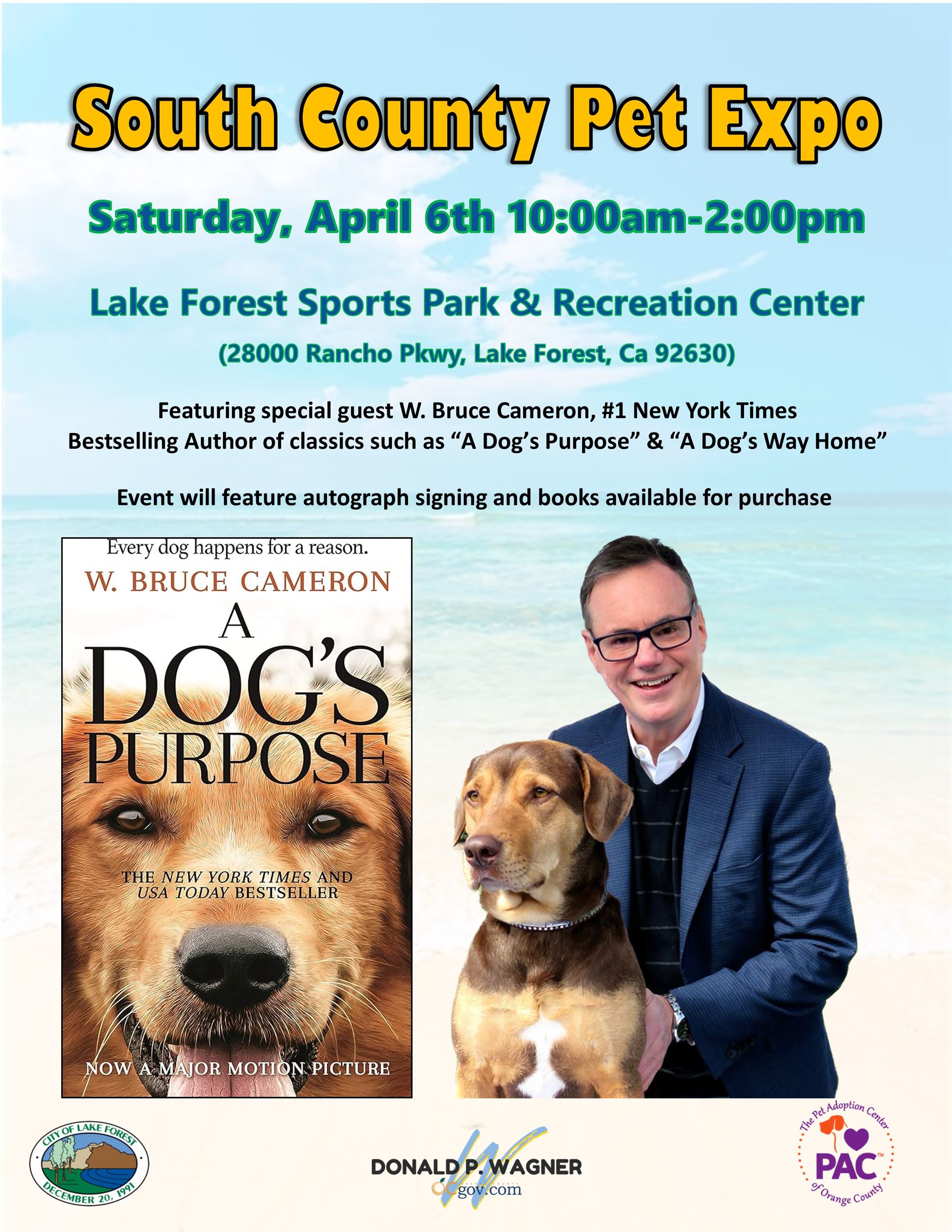 So County Pet Expo flyer 2024 Bruce Cameron