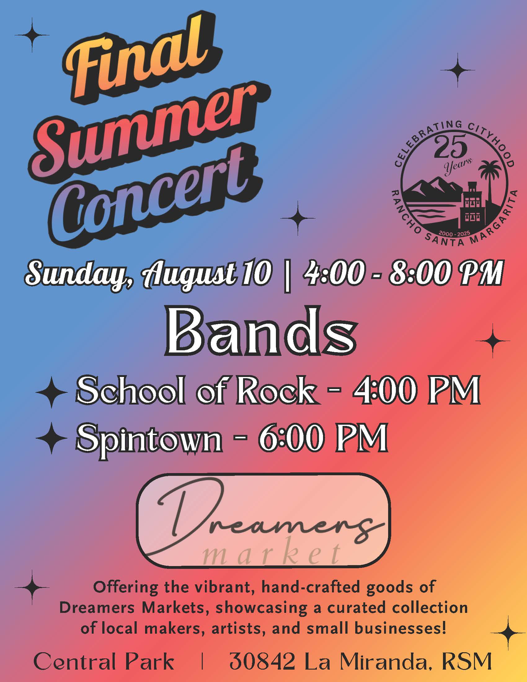 Final Concert of the Summer 2025 Flyer