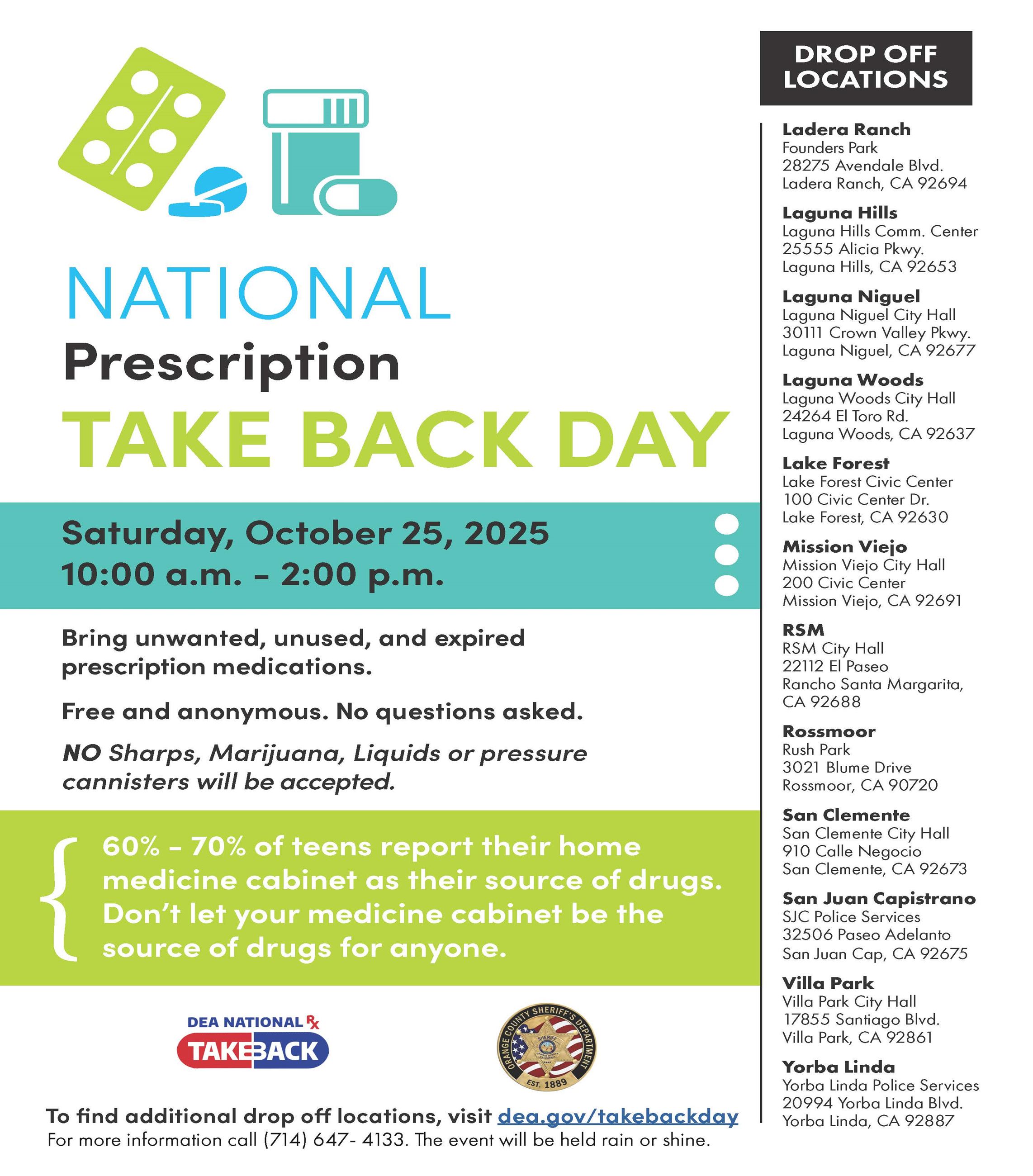 Natl Presc Take Back Day Oct 2025