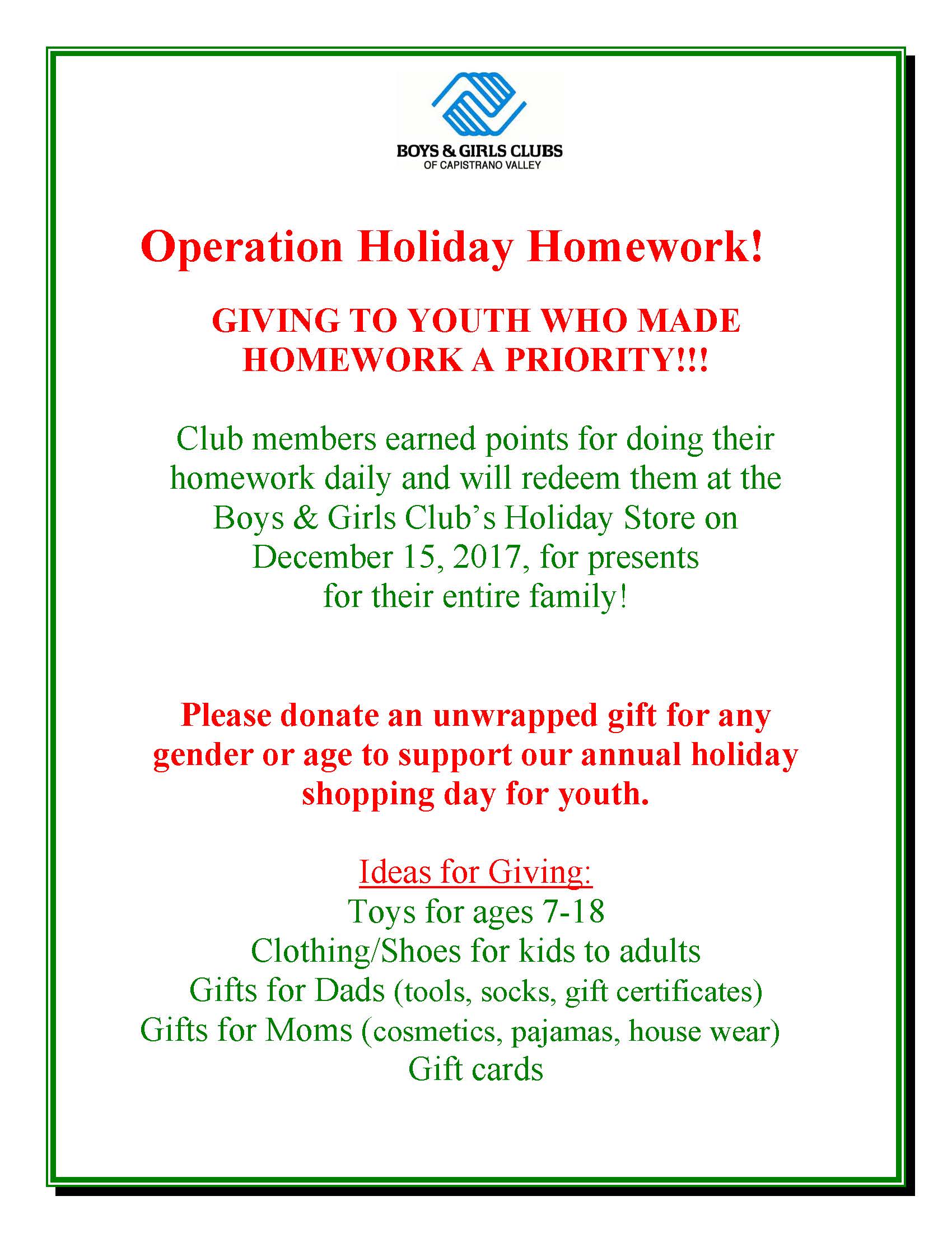 Operation Homework Help Flyer
