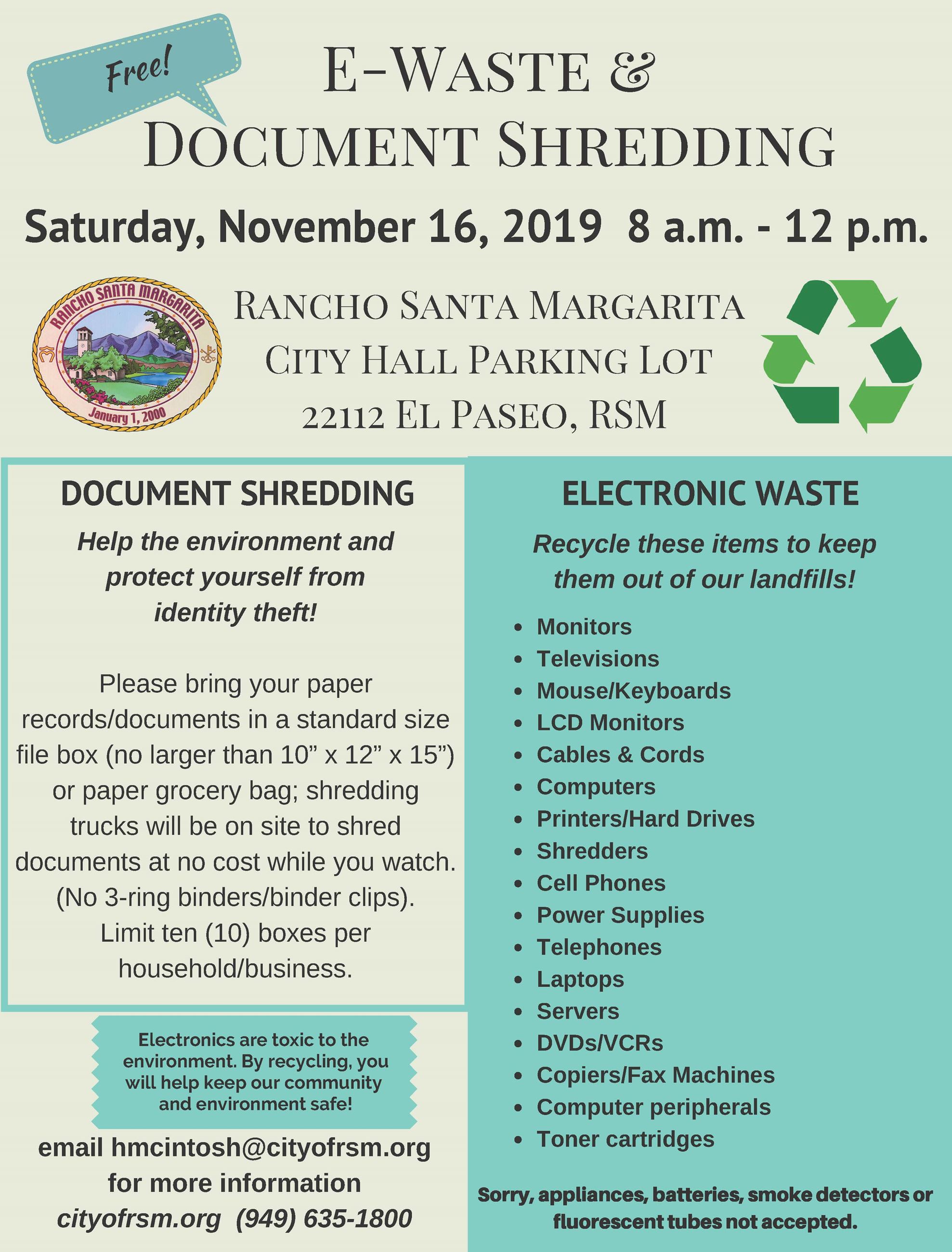 EWaste and Document Shredding Event 11162019
