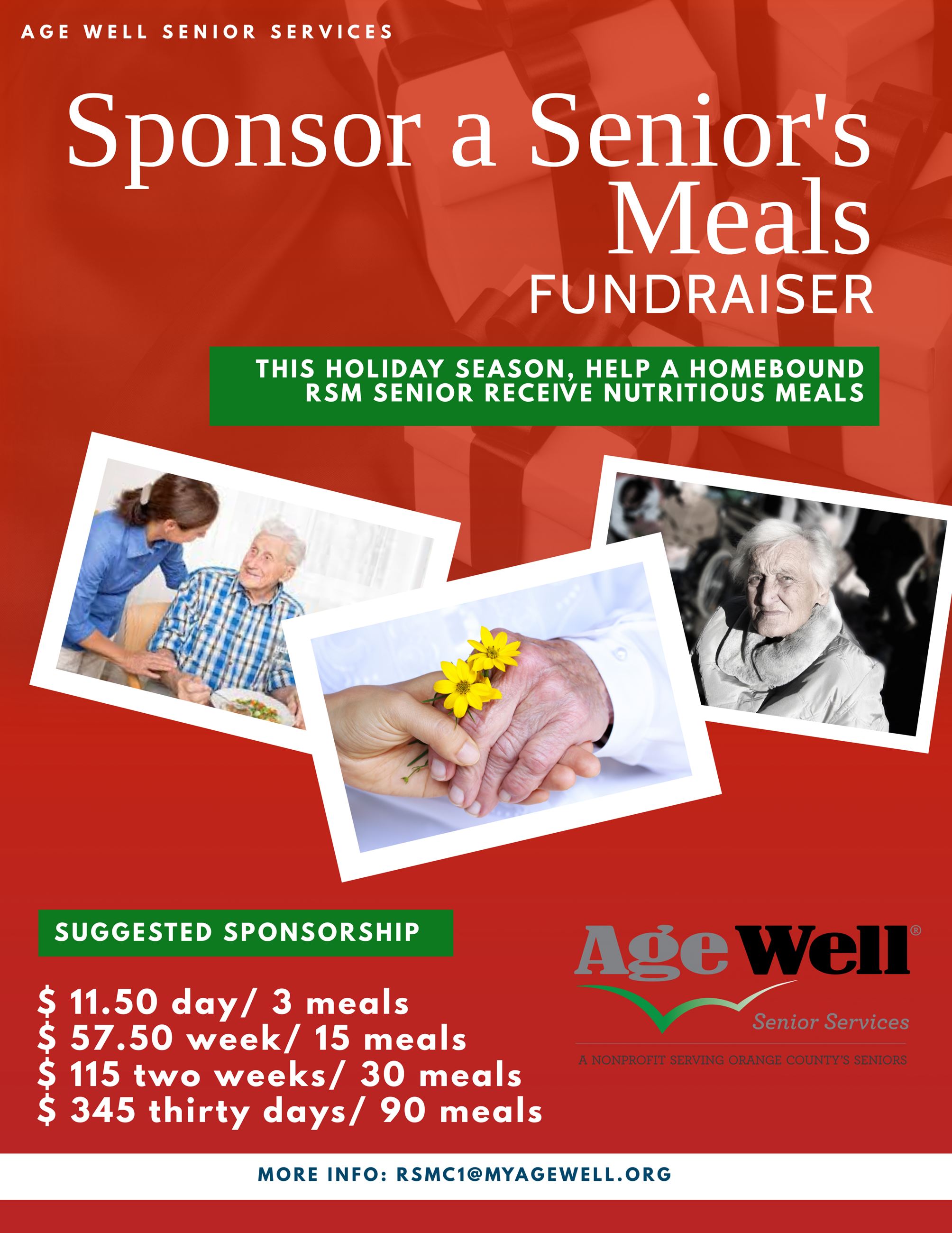 Sponsor a Senior Meals Flyer Christmas 2020