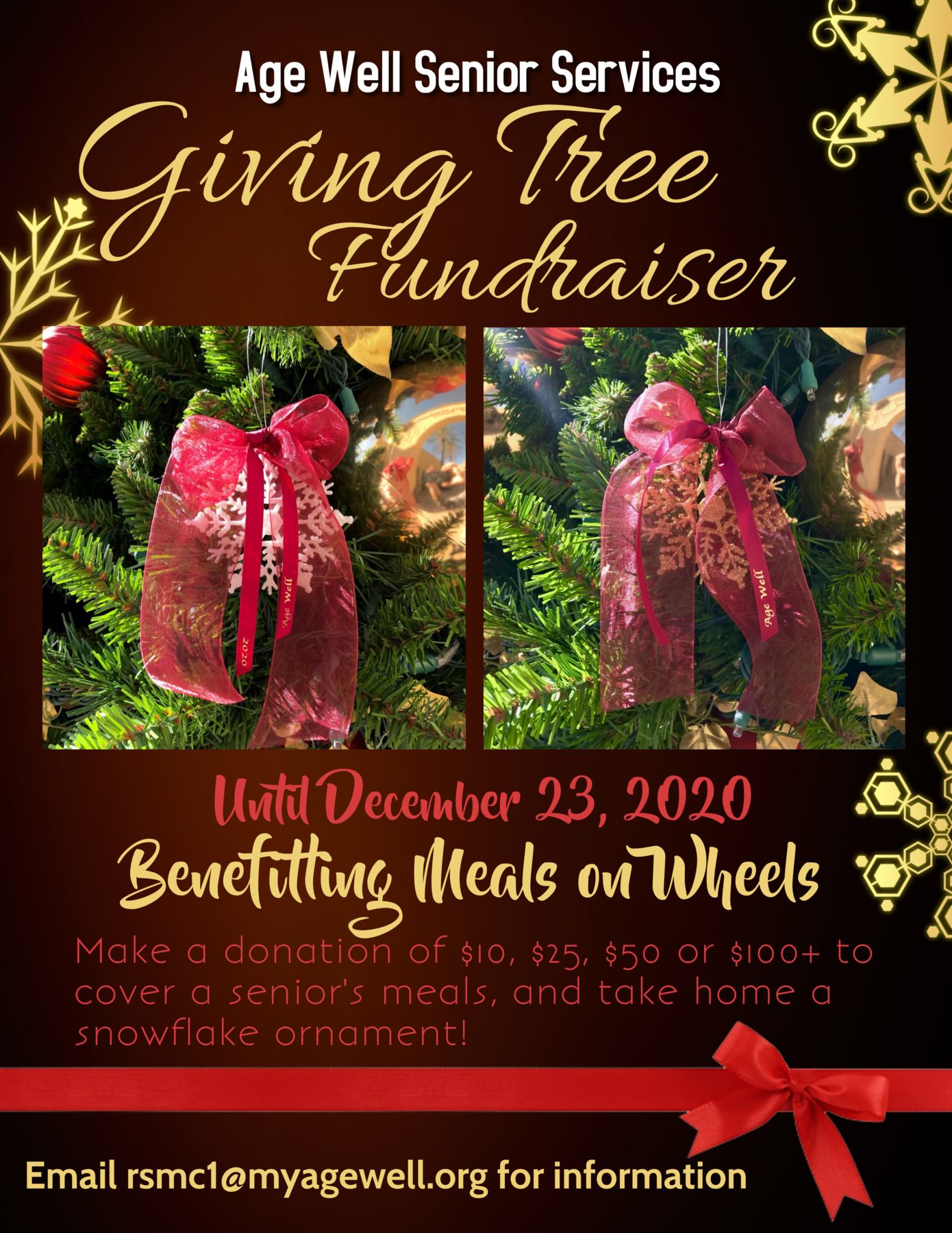 Age Well Holiday Donations Flyer