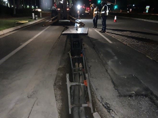 Trench work on Santa Margarita Parkway