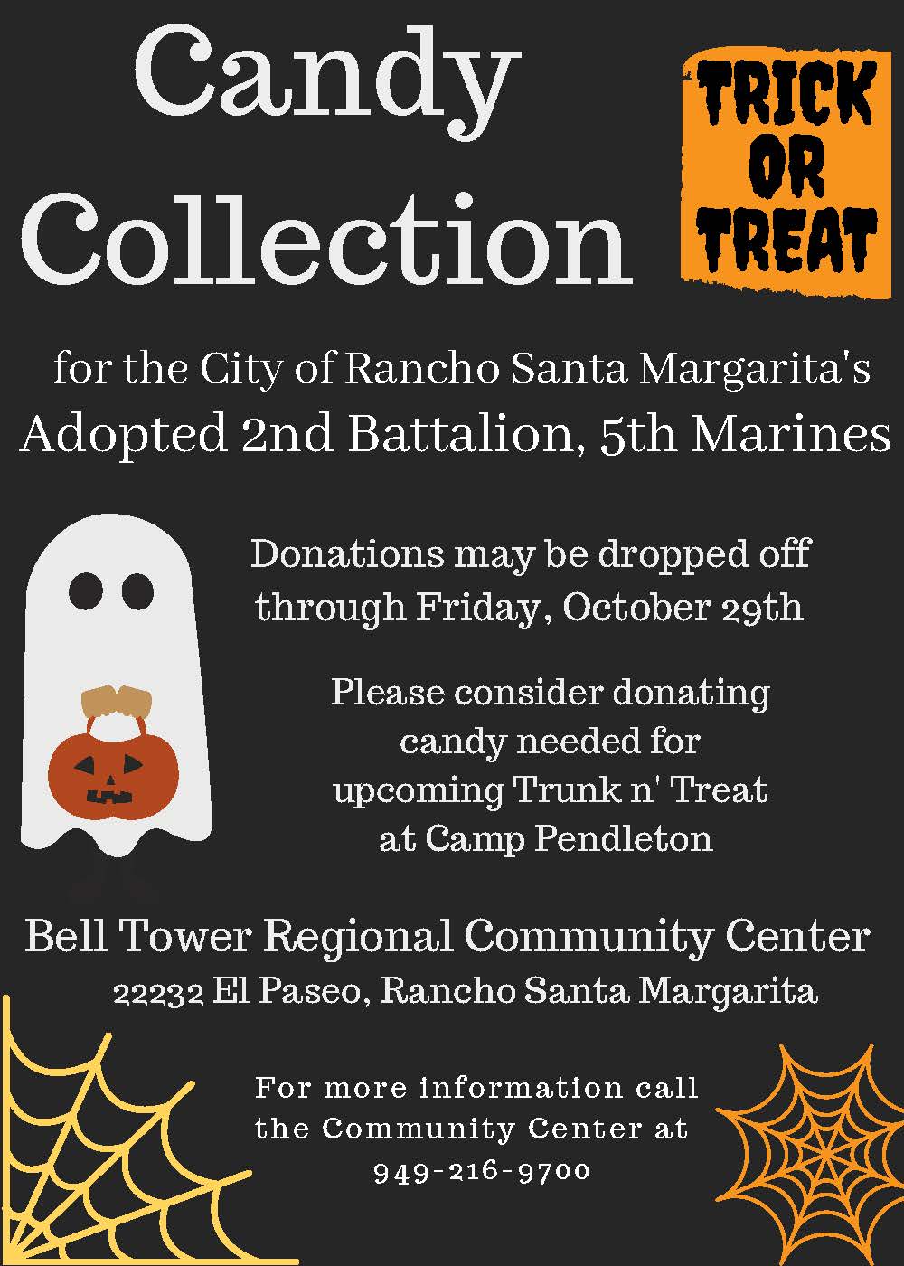 Candy Collection for Marines 2021 Flyer