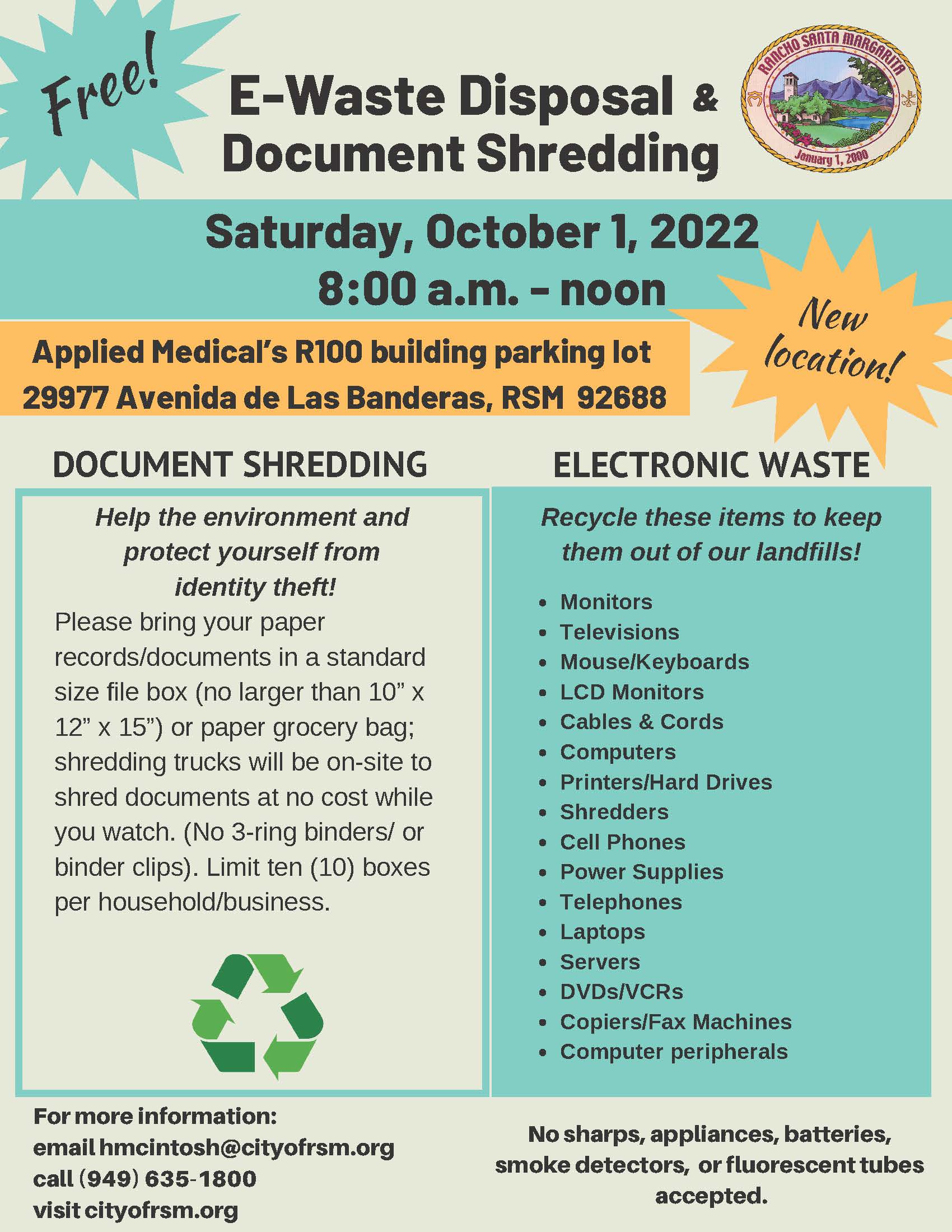 E Waste and Document Shredding  Flyer updated