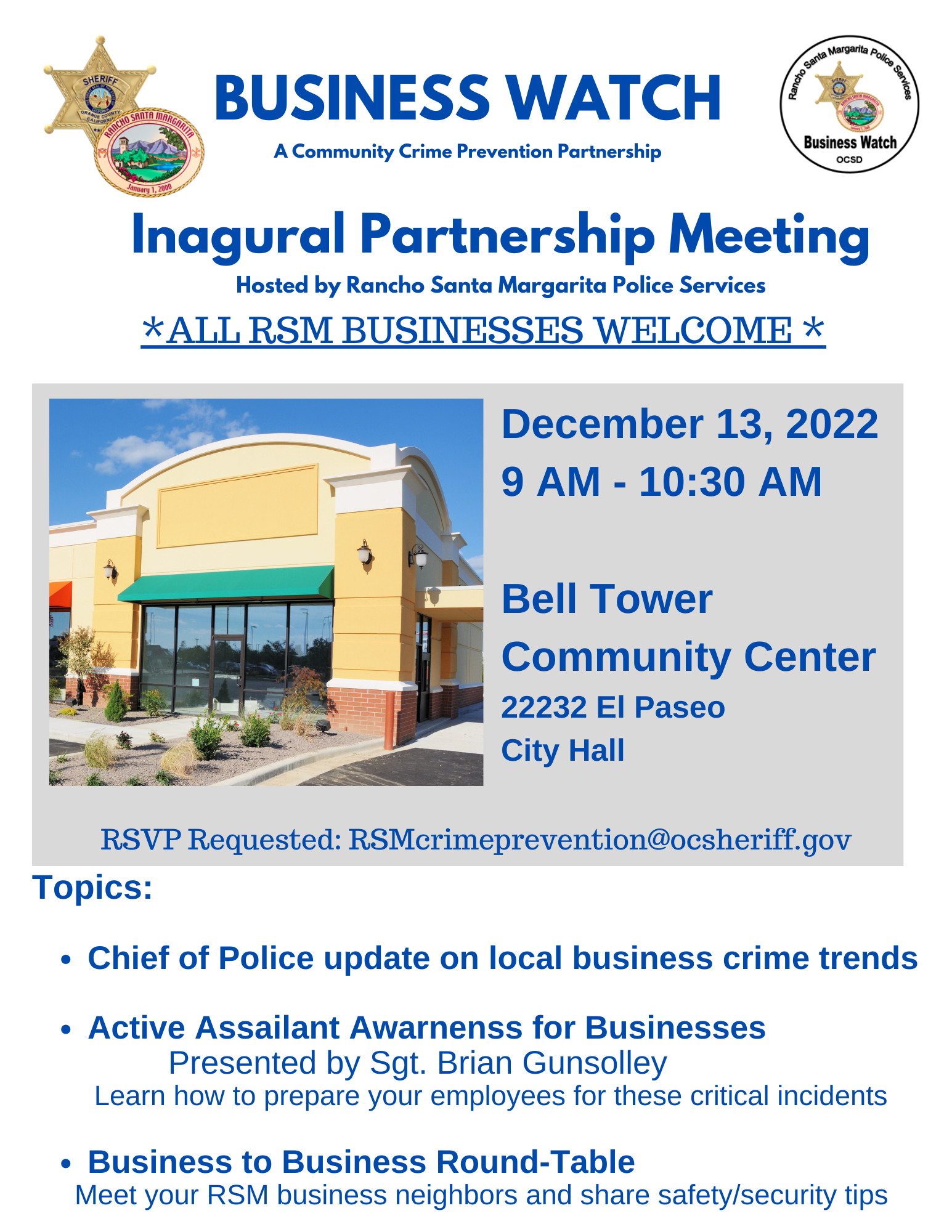 Business Watch Meeting flyer 122022